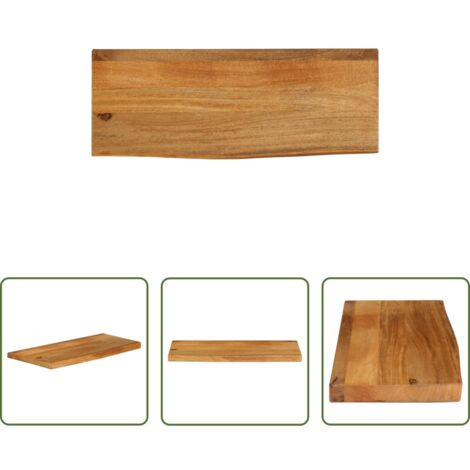 Madera de mango -  Tablero de mesa borde natural madera maciza mango 80x40x2,5 cm