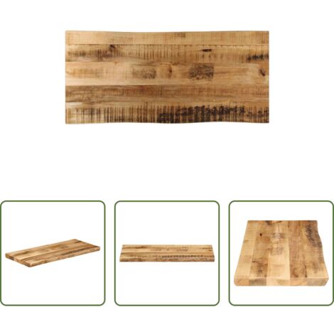 Madera de mango -  Tablero de mesa borde natural madera maciza mango 80x40x3,8 cm