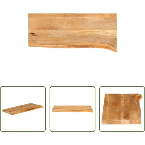 Madera de mango -  Tablero de mesa borde natural madera maciza mango 90x40x3,8 cm