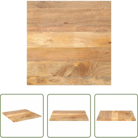 Madera de mango -  Tablero de mesa cuadrado madera maciza de mango 80x80x2,5 cm