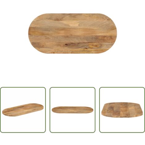 Madera de mango -  Tablero de mesa ovalado madera maciza de mango 120x50x2,5 cm