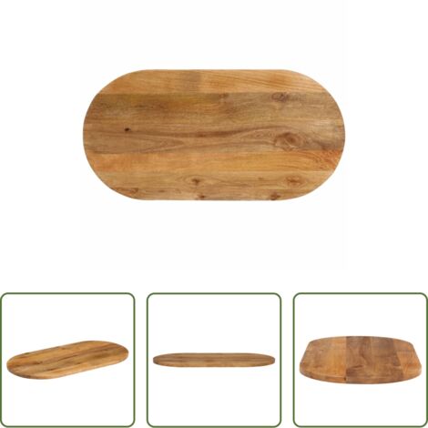 Madera de mango -  Tablero de mesa ovalado madera maciza de mango 120x50x2,5 cm