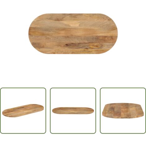 Madera de mango -  Tablero de mesa ovalado madera maciza de mango 120x50x3,8 cm