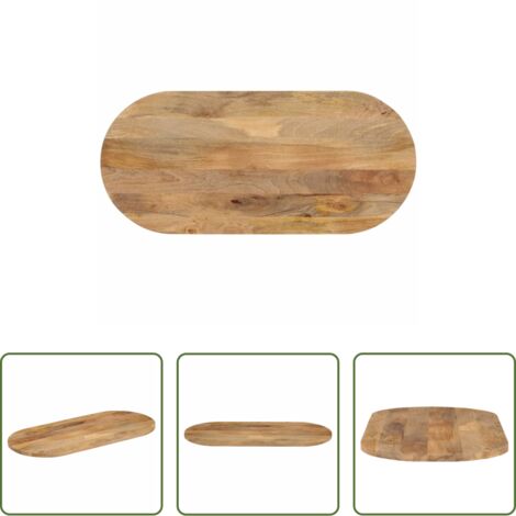 Madera de mango -  Tablero de mesa ovalado madera maciza de mango 120x60x2,5 cm