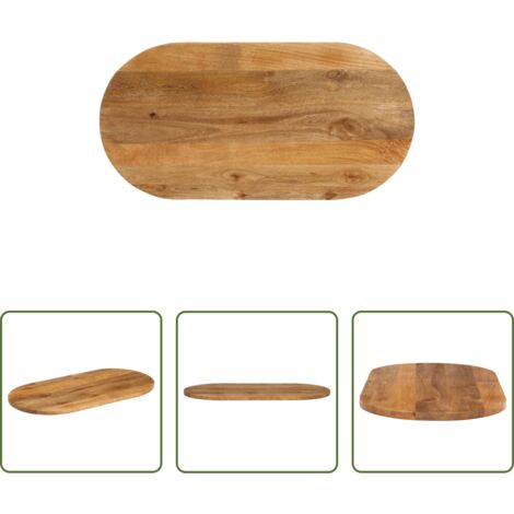Madera de mango -  Tablero de mesa ovalado madera maciza de mango 120x60x2,5 cm