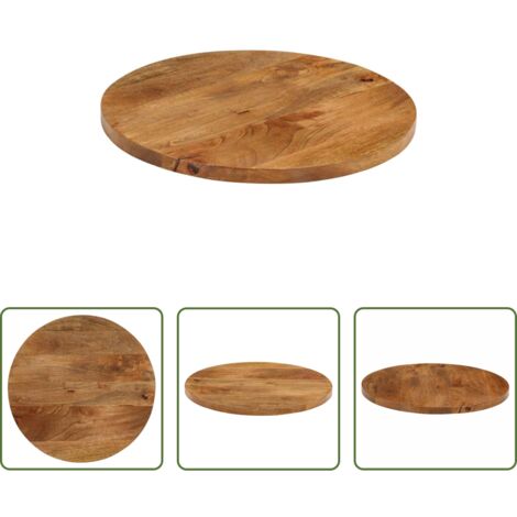 Madera de mango -  Tablero de mesa redondo madera maciza de mango Ø 40x2,5 cm