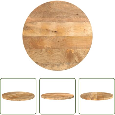 Madera de mango -  Tablero de mesa redondo madera maciza de mango Ø 50x3,8 cm