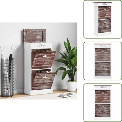 Madera de Paulownia - vidaXL Mueble zapatero de madera de Paulownia marrón 50x28x98 cm - Armario para calzado