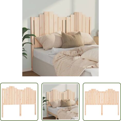 Madera de pino -  Cabecero de cama madera maciza de pino 141x4x110 cm