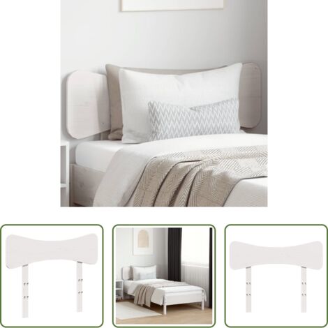 Madera de pino -  Cabecero de cama madera maciza de pino blanco 100 cm