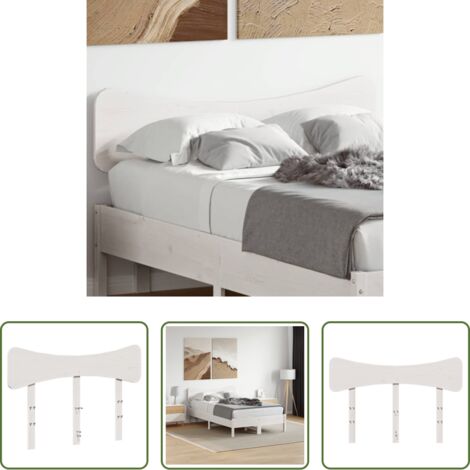 Madera de pino -  Cabecero de cama madera maciza de pino blanco 120 cm