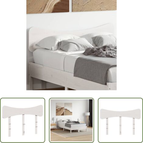 Madera de pino -  Cabecero de cama madera maciza de pino blanco 135 cm
