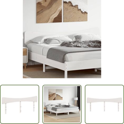 Madera de pino -  Cabecero de cama madera maciza de pino blanco 200 cm