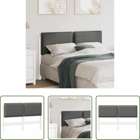 Madera de pino -  Cabecero tapizado y Gris Claro 160 cm Madera de pino macizo