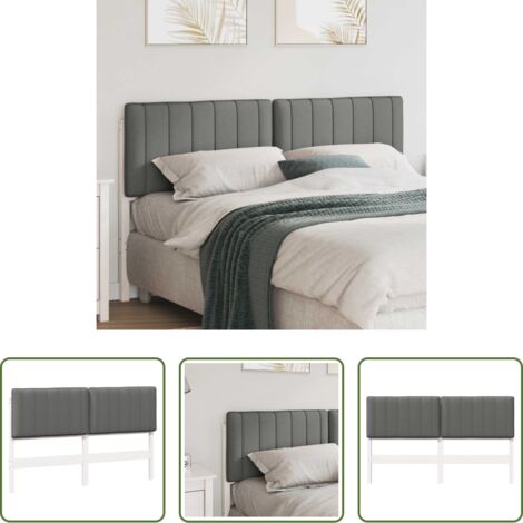 Madera de pino -  Cabecero tapizado y Gris Claro 160 cm Madera de pino macizo
