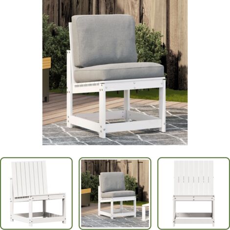 Madera de pino -  Silla de jardín madera maciza de pino blanco 50,5x55x77 cm