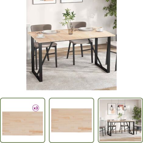 Madera de pino -  Tablero de mesa rectangular 3 uds madera de pino 80x47x1,7 cm
