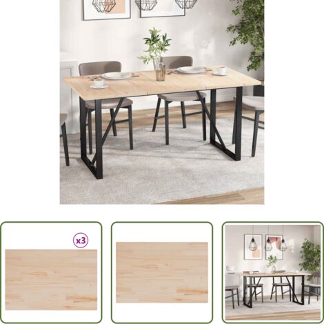 Madera de pino -  Tablero de mesa rectangular 3 uds madera de pino 80x53x2,5 cm