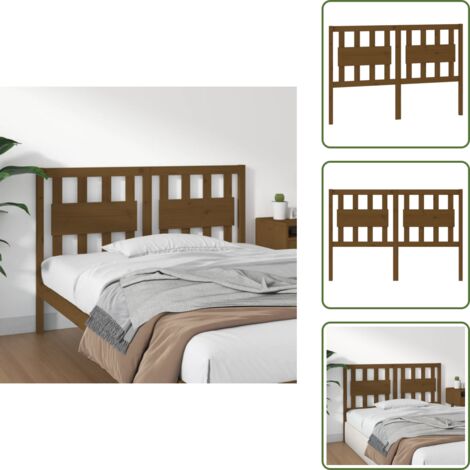 Madera de pino - vidaXL Cabecero de cama madera maciza pino marrón miel 145,5x4x100 cm - Cabecero de cama marrón miel