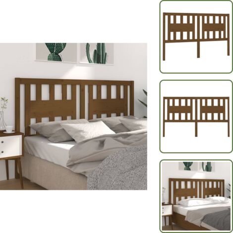 Madera de pino - vidaXL Cabecero madera maciza de pino marrón miel 126x4x100 cm - Cabecero de cama marrón miel