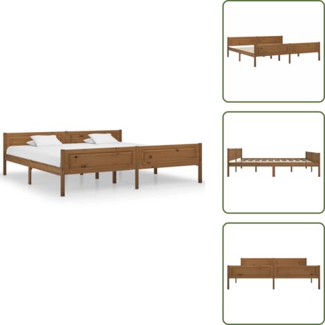 Madera de pino - vidaXL Estructura cama sin colchón madera pino marrón miel 200x200 cm - Cama moderna