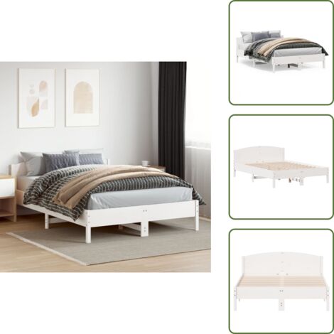Madera de pino - vidaXL Estructura de cama sin colchón madera maciza de pino 160x200 cm - Cama de pino