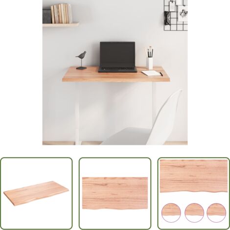Madera de roble -  Tablero de mesa madera roble tratada marrón claro 80x40x2 cm