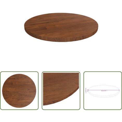 Madera de roble -  Tablero de mesa redonda madera de roble marrón oscuro Ø30x1,5cm