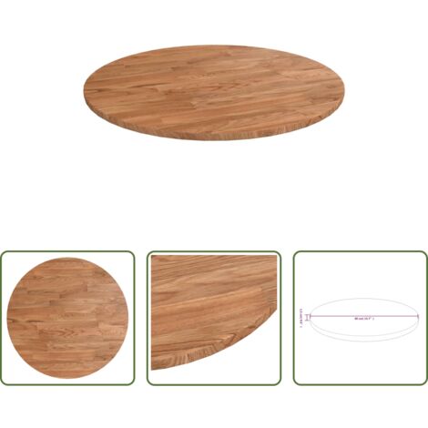 Madera de roble -  Tablero de mesa redonda madera roble marrón claro Ø40x1,5 cm