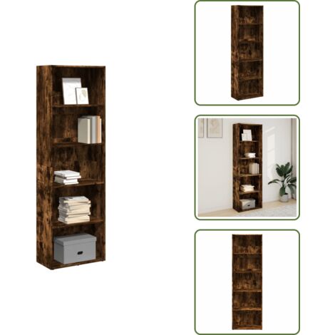 Madera de roble - vidaXL Estantería madera de ingeniería roble ahumado 60x30x189 cm - Estantería para libros