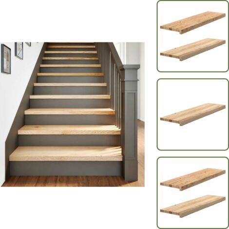 Madera de roble - vidaXL Peldaños escalera 2 uds sin tratar 90x25x2 cm - Peldaños decorativos