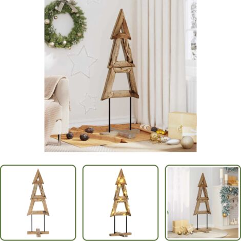 Madera de Teca -  Árbol de Navidad Marrón 120 cm Madera de teca maciza