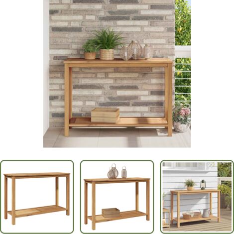 Madera de teca -  Mesa Consola Marrón 110 x 40 x 45 cm Madera de teca maciza