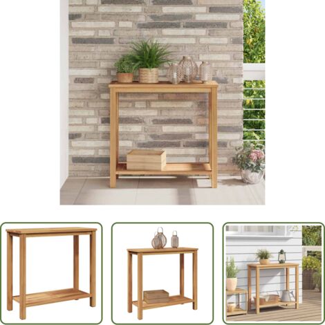 Madera de teca -  Mesa Consola Marrón 85 x 35 x 75 cm Madera de teca maciza