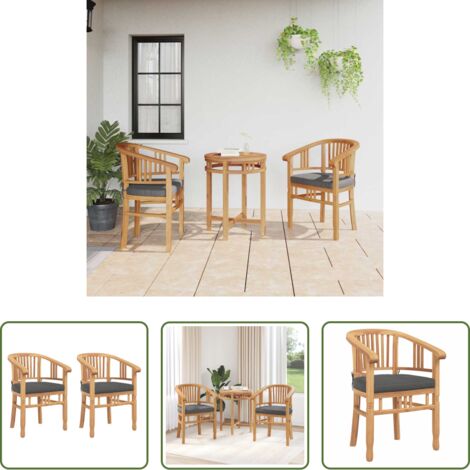 Madera de teca -  Silla 2 pcs Marrón 63 x 58 x 89 cm Madera de teca maciza