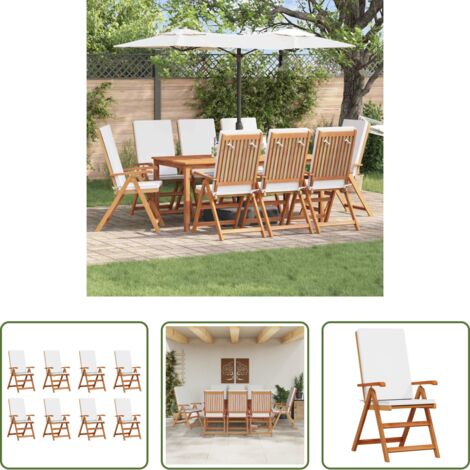 Madera de teca -  Silla de Jardín 8 pcs Marrón y 57 x 71.5 x 104 cm