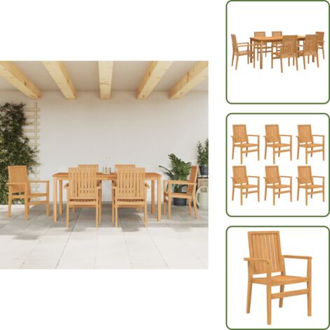 Madera de teca - vidaXL Juego de comedor de jardín 7 piezas madera maciza de teca - Muebles de exterior