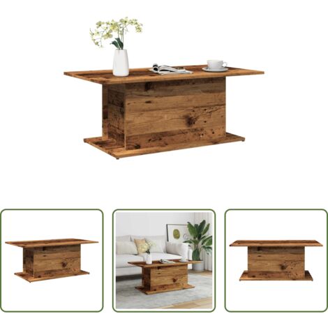 Madera envejecida -  Mesa de centro madera ingeniería envejecida 102x55,5x40 cm