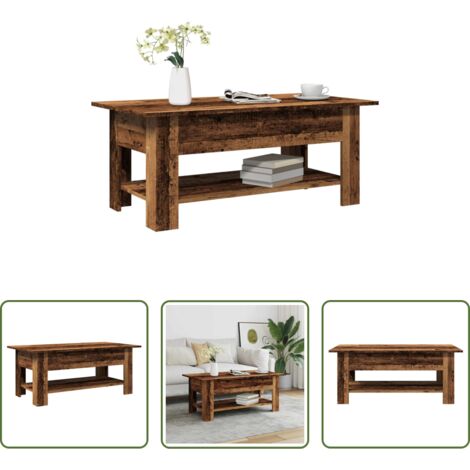 Madera envejecida -  Mesa de centro madera ingeniería madera envejecida 102x55x42 cm
