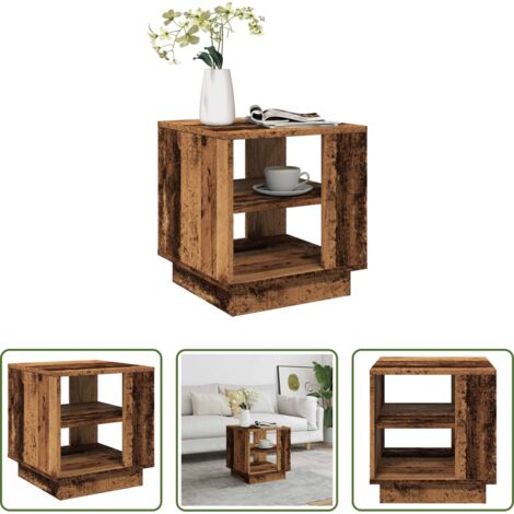 Madera envejecida -  Mesa de centro madera ingeniería madera envejecida 40x40x43 cm