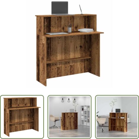 Madera envejecida -  Mostrador de recepción madera vieja 100x50x103,5 cm