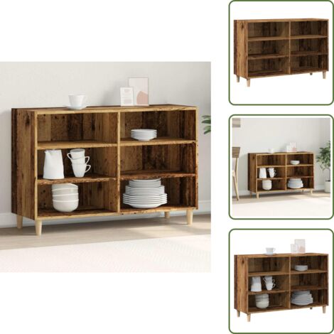 Madera envejecida - vidaXL Aparador de madera ingeniería madera envejecida 103,5x35x70 cm - Mueble auxiliar