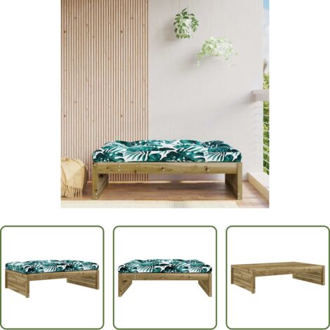 Madera impregnada -  Taburete de jardín madera de pino impregnada 120x80 cm