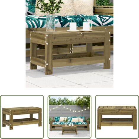 Madera impregnada -  Taburete de jardín madera de pino impregnada 62x30x32 cm
