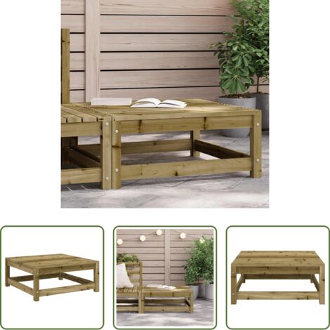 Madera impregnada -  Taburete de jardín madera de pino impregnada 70x70x30 cm