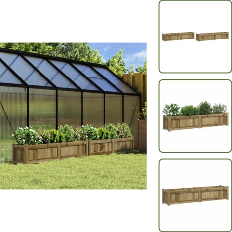 Madera impregnada - vidaXL Jardineras de exterior 2 unidades madera impregnada de pino - Jardineras de madera