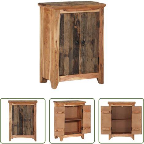Madera maciza -  Aparador madera maciza acacia y reciclada 55x33x75 cm