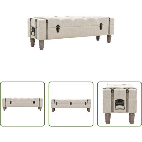 Madera maciza -  Banco de almacenamiento madera maciza y acero 111x34x37 cm
