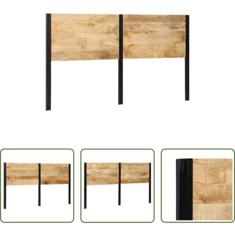 Madera maciza -  Cabecero 180 cm Madera Maciza Mango y Hierro