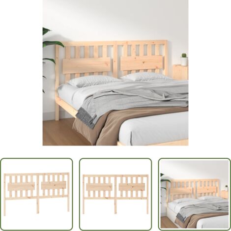 Madera maciza -  Cabecero de cama madera maciza de pino 155,5x4x100 cm